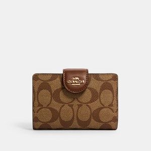 NWT Coach Outlet Medium Corner Zip Wallet In Signature Canvas